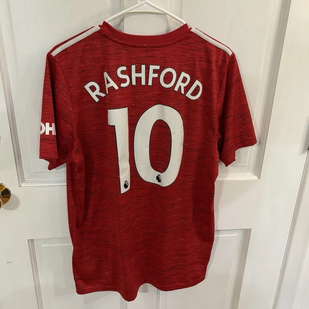 Rashford Manchester United Home football shirt 2020  2021 Adidas Mens Size Large